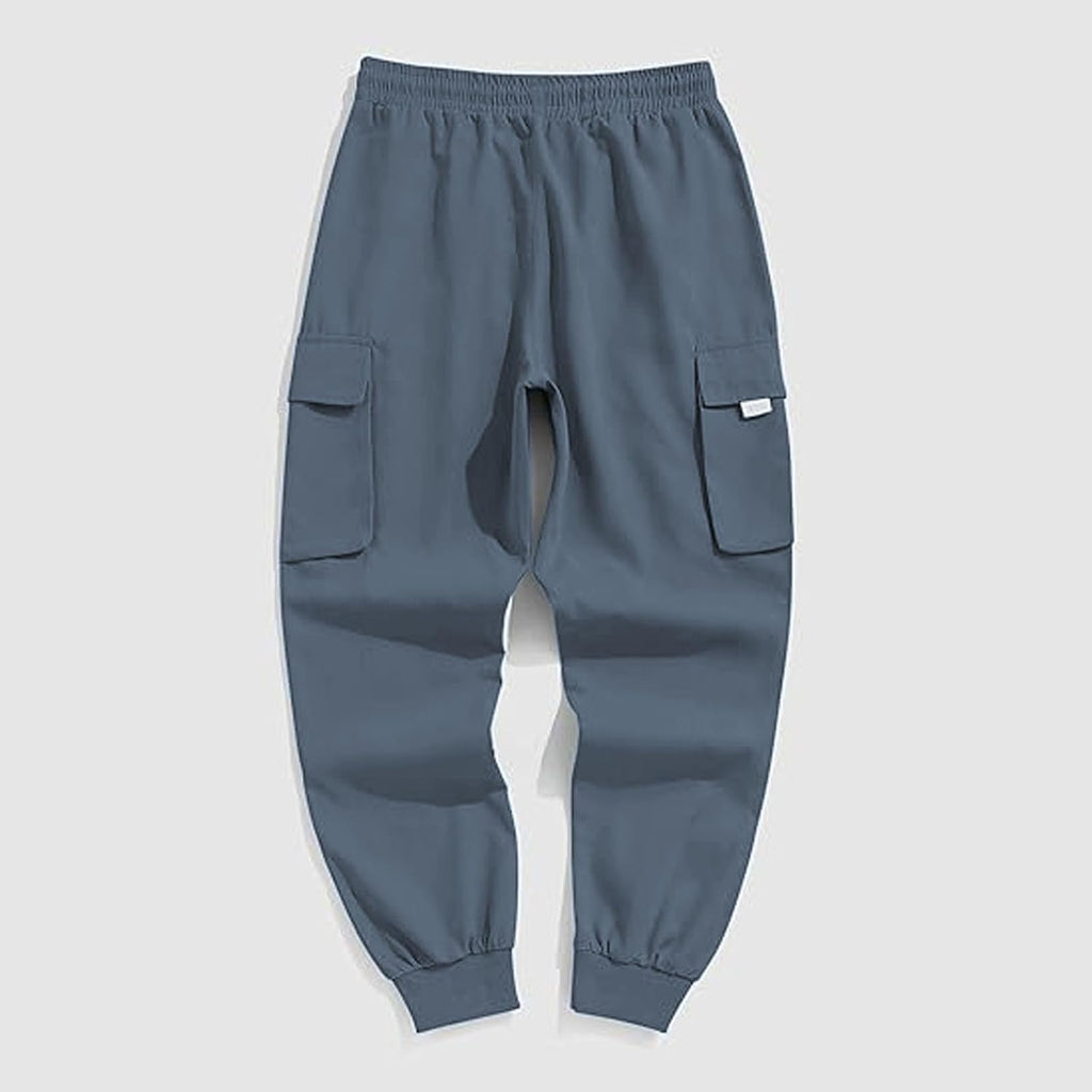 Herr cargo joggingbyxor elastisk midja dragsko säckiga träningsbyxor techwear byxor för män 2025 trendiga kläder