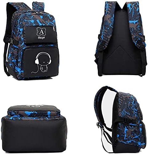 Asge unisex - vuxen Ryggsäck skolryggsäck set (2-pack)