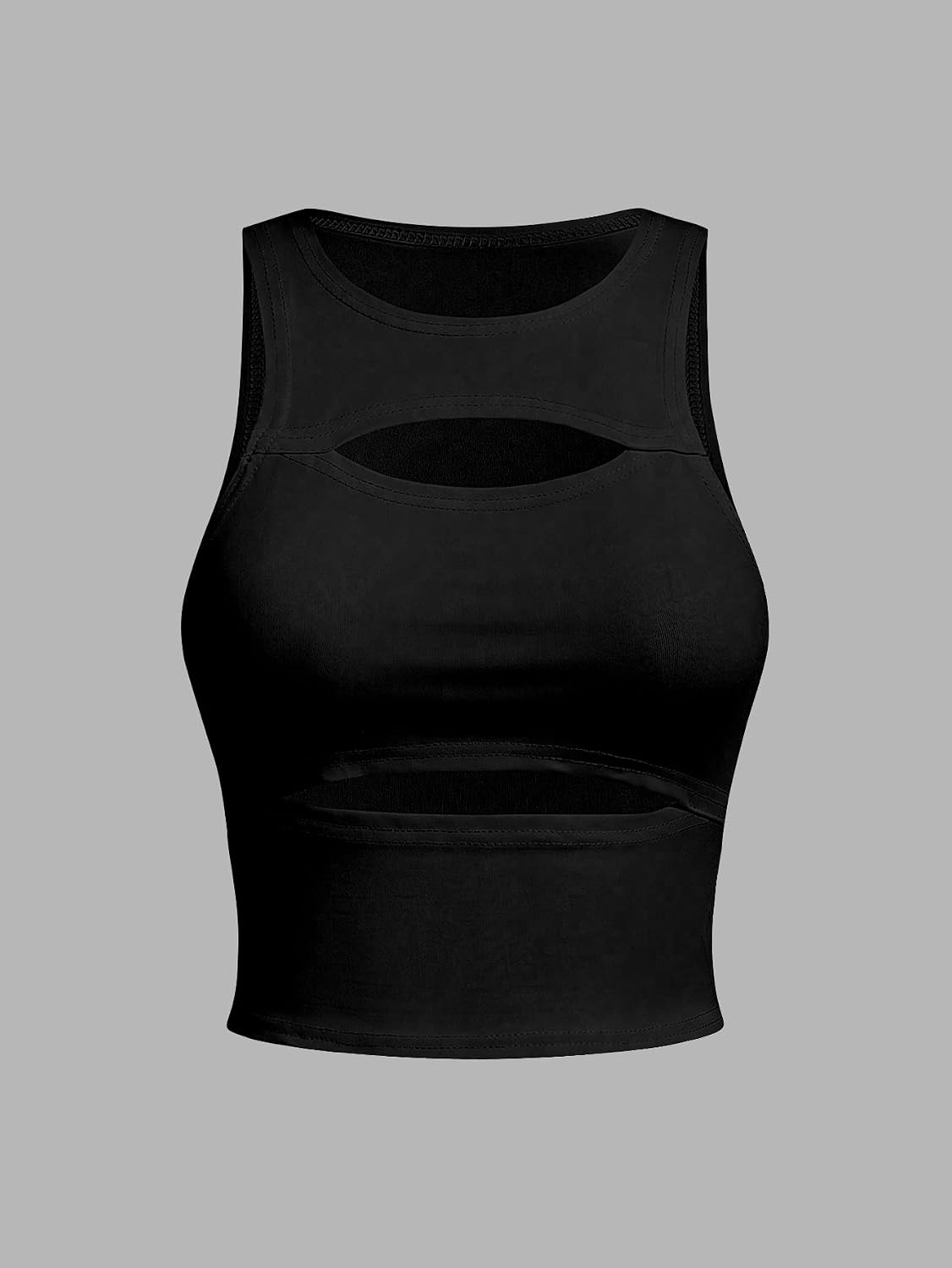 Sugathari Ärmlöst ihåligt linne för flickor och kvinnor – smal passform, solid vit crew-neck magtröja | stretchig stickad sommarväst för vardag, fest och streetwear (t-shirt 262)