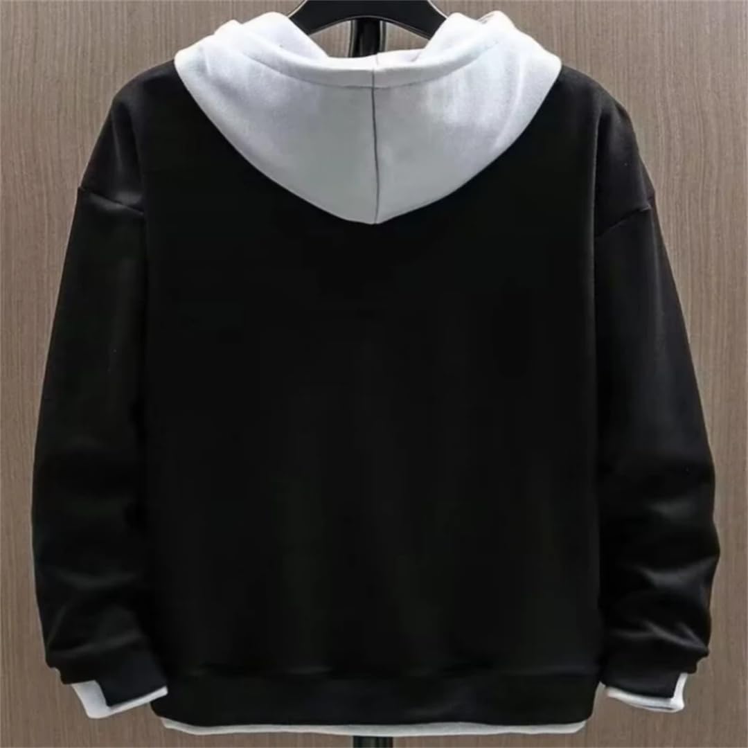 Huvtröjor för män Street Pullover Långärmad lappverk sweatshirt män streetwear huvtröja