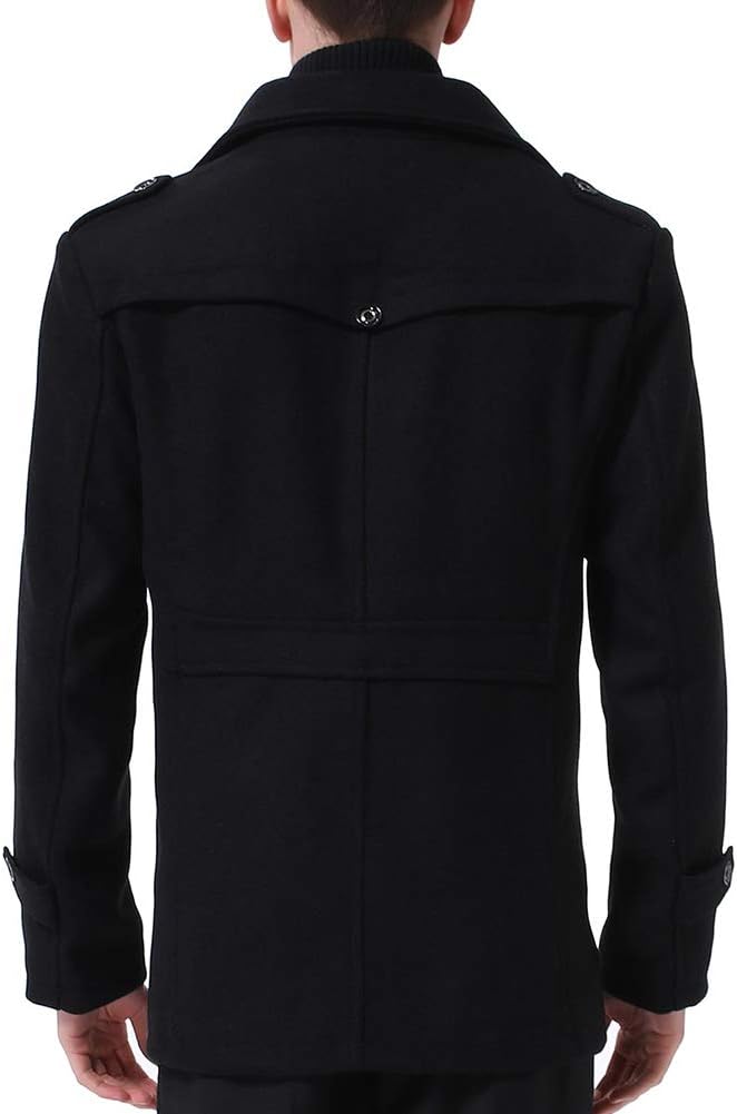 Rockar för Herr Casual Vinter Ullkappor Regular Fit Vinter kappa Ärtkappa för Vintern