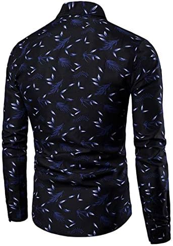 herrens Casual Funky Tryckt Skjorta Fancy Floral Unikt mönster Bomull Regular Fit Långärmade skjortor för Herr Casual Skjortor Långärmad Funky Printed Linen Shirt Button Down Dress Shirt Toppar