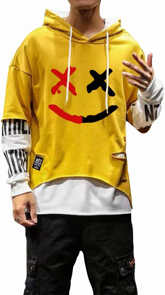 Hello MrLin Herrarmode Techwear Hip Hop Kapuzenpullover Japanischer Streetwear Patchwork Urban Jumper