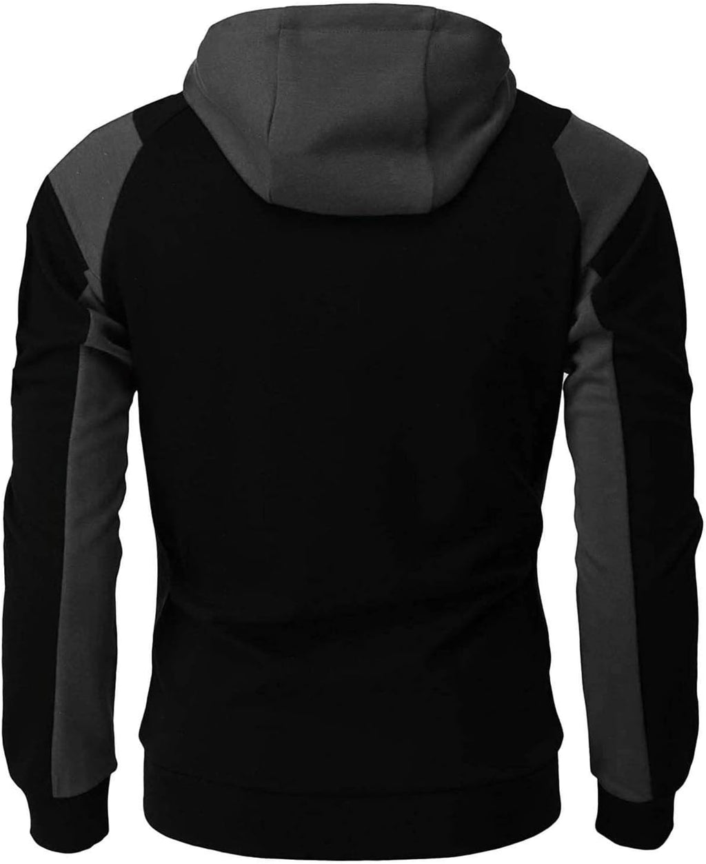 Generisk huvtröja med dragkedja för män, huvtröja med dragsko och fickor pullover tvåfärgad lapptäcke huvtröjor ledig hip hop sweatjacka slim fit andningsaktiv tröja cake casual mångsidig topp