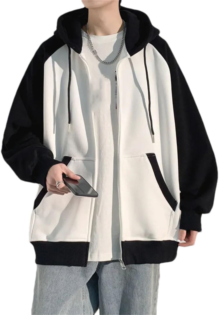 Pohullan Huvtröja kappa män vår höst dragkedja huvtröjor solid hiphop bomull cardigan jacka tröja