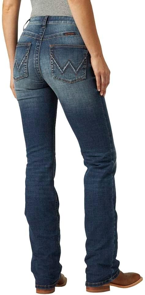 Wrangler dam Jeans Women's Willow Mid Rise Performance Waist Boot Cut Ultimate Riding Jean