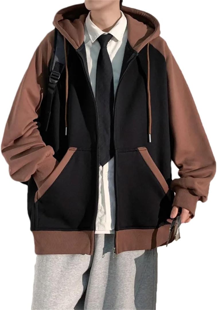 Pohullan Huvtröja kappa män vår höst dragkedja huvtröjor solid hiphop bomull cardigan jacka tröja