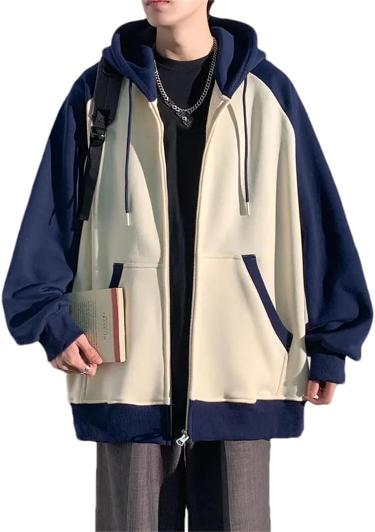 Pohullan Huvtröja kappa män vår höst dragkedja huvtröjor solid hiphop bomull cardigan jacka tröja