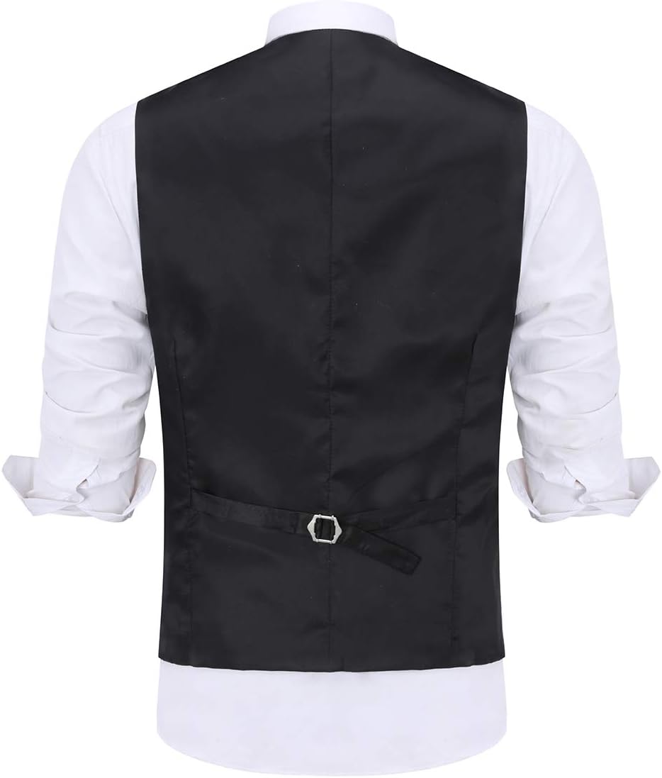 Paisley jacquard-kostym, väst för män, enkel knäppt väst, stilig, smal passform, med knäppning, bal, formell kostym