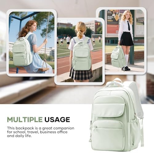 HYC00 Skolryggsäck Flicka Skolväska Lätt Ryggsäck Tjej Tonåring Bokväskor Skola Skolväskor Pojkar Laptop Ryggsäck Dam 14 Tum College Bag Fritidsryggsäck för Kvinnor Casual Dagsryggsäck,Blå
