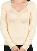 1 st Dam Termisk Underkläder Höst Vinter Långärmad T-shirt Med Inbyggda Vadderingar Dam Plus Size Varma Mjuka Underkläder