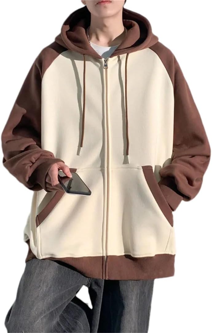Pohullan Huvtröja kappa män vår höst dragkedja huvtröjor solid hiphop bomull cardigan jacka tröja