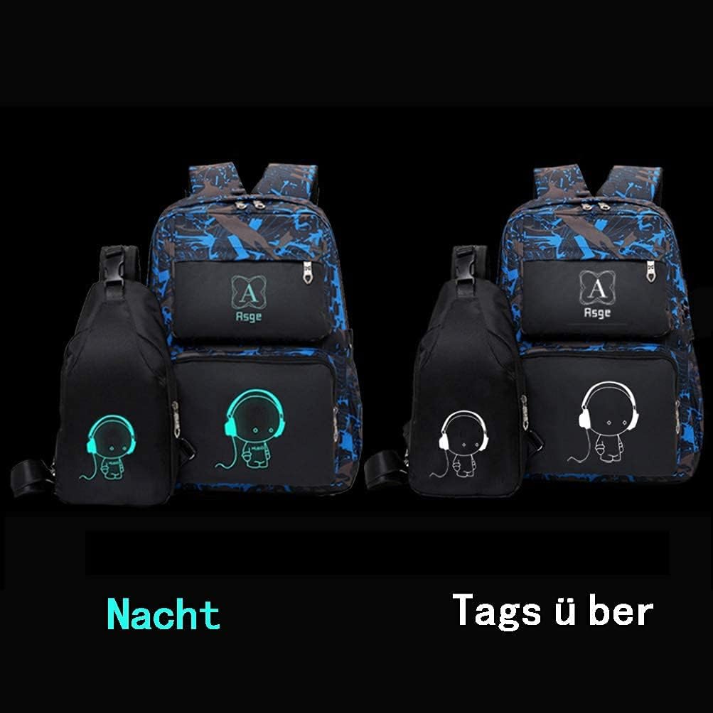 Asge unisex - vuxen Ryggsäck skolryggsäck set (2-pack)