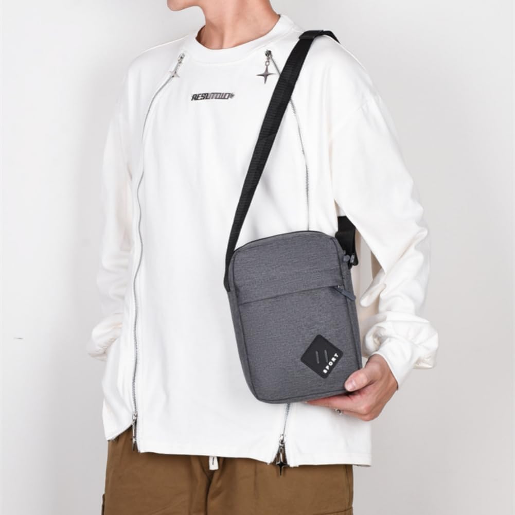 Aucuu Axelväska för män, Oxford Crossbody väska, vattentät liten sidoväska för män, ledig handväska, messengerväska med dragkedja och justerbar rem, lätt bröstväska för daglig användning, arbete