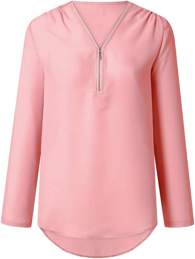 chiffongblus stora storlekar, toppar damer sommar elegant löst sittande blus damer lång damblus med dragkedja topp sommar damer t-shirt damer elegant sexig damer långärmad/kortärmad basic