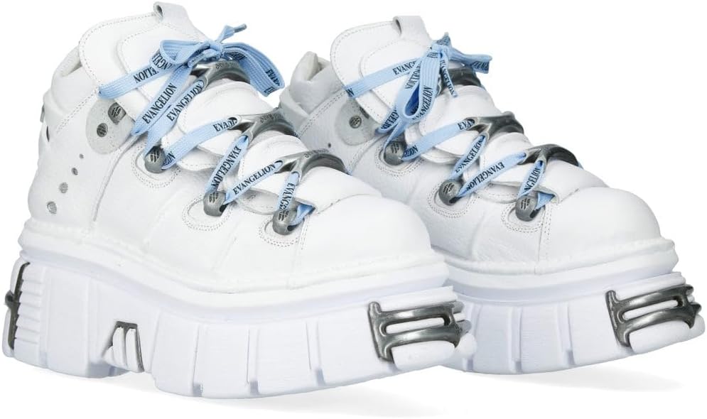 New Rock 106 S1 unisex gotisk punk svart metallisk plattform mode ankelstövlar