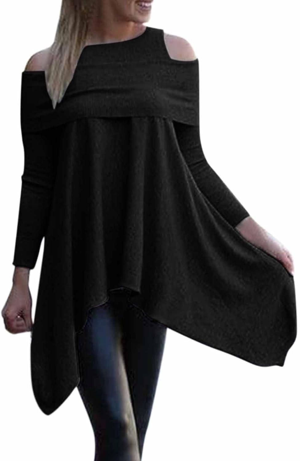 Snö långärmade skjortor dam långärmade blusar formell solid tunika toppar att bära med leggings avslappnade toppar för kvinnor trendig damer bomulls t-shirt