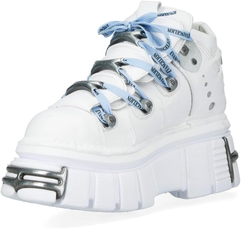 New Rock 106 S1 unisex gotisk punk svart metallisk plattform mode ankelstövlar