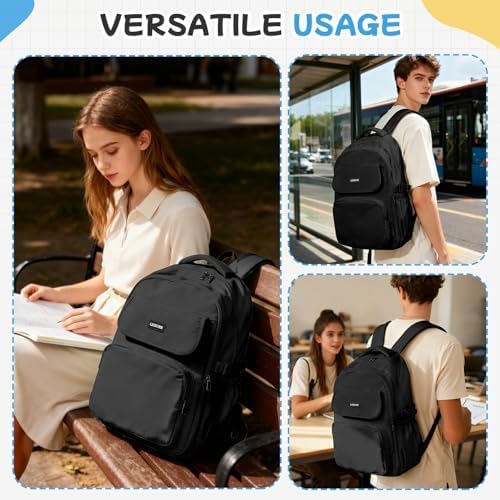 HYC00 Skolryggsäck Flicka Skolväska Lätt Ryggsäck Tjej Tonåring Bokväskor Skola Skolväskor Pojkar Laptop Ryggsäck Dam 14 Tum College Bag Fritidsryggsäck för Kvinnor Casual Dagsryggsäck,Blå