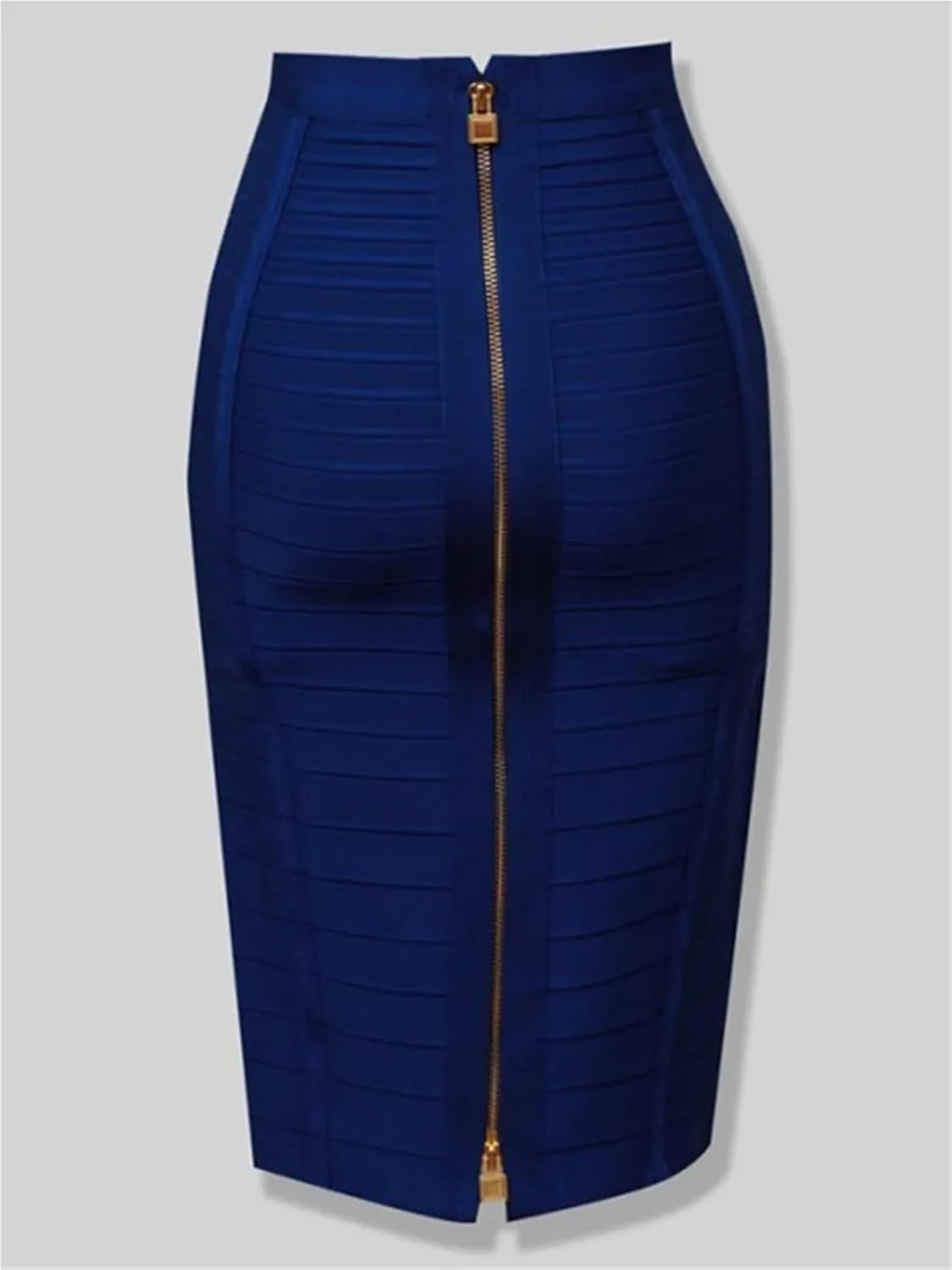 58 cm sexig solid dragkedja bandage kjol kvinnor elastisk bodycon sommar för kvinnor