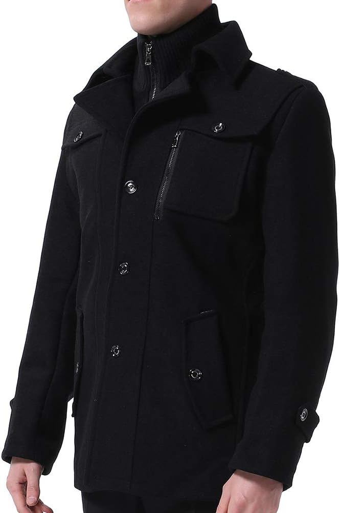 Rockar för Herr Casual Vinter Ullkappor Regular Fit Vinter kappa Ärtkappa för Vintern