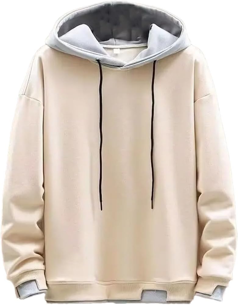 Huvtröjor för män Street Pullover Långärmad lappverk sweatshirt män streetwear huvtröja
