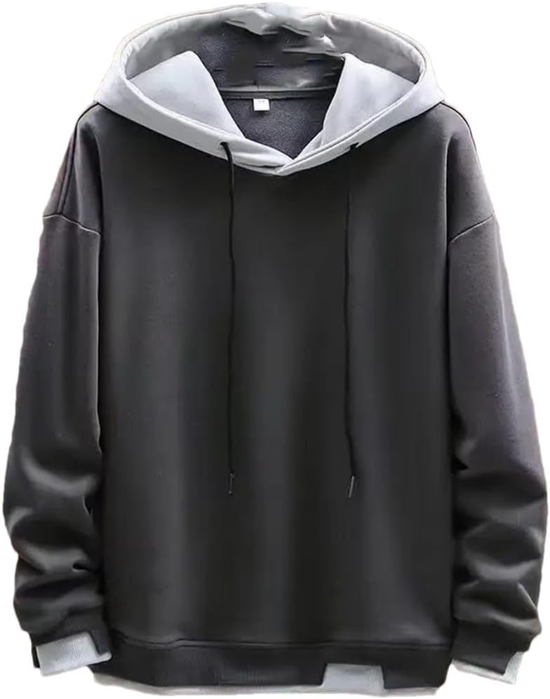 Huvtröjor för män Street Pullover Långärmad lappverk sweatshirt män streetwear huvtröja