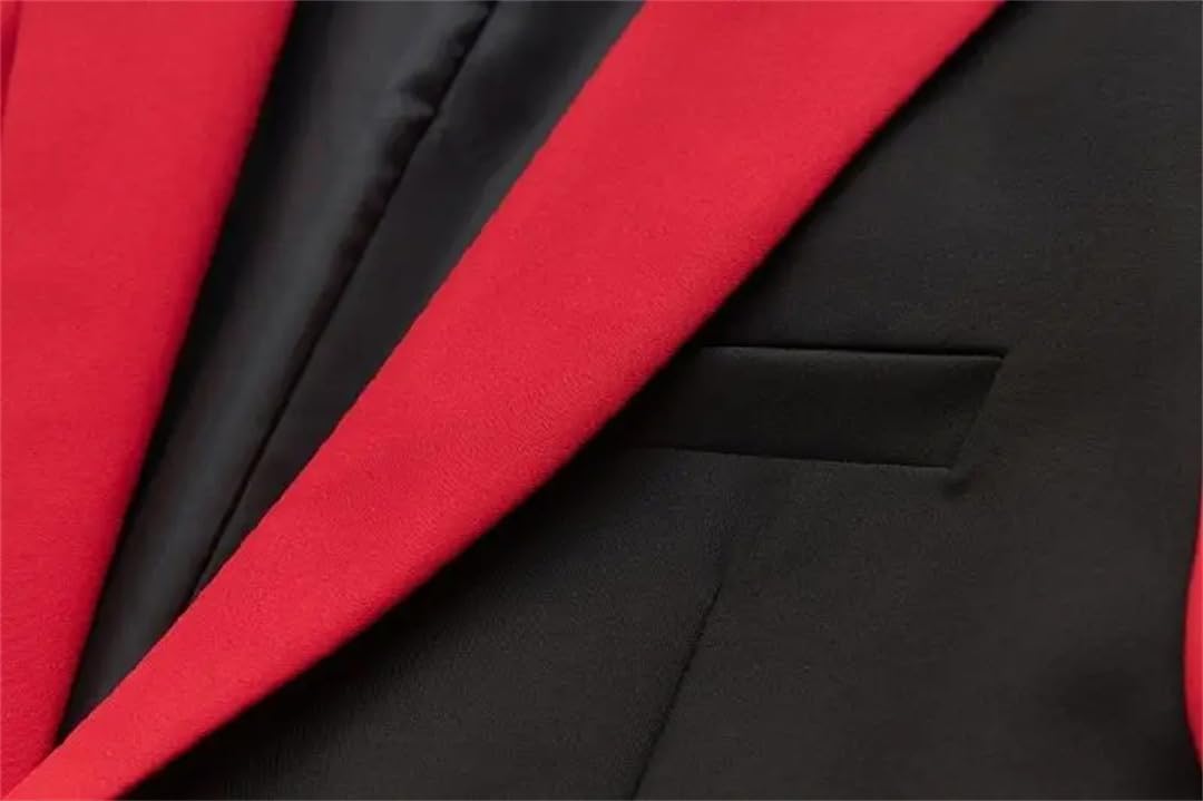 Fnfmrfmr Män lappverk kostym jacka en knapp tonad färg smal business vardaglig fest bal blazer