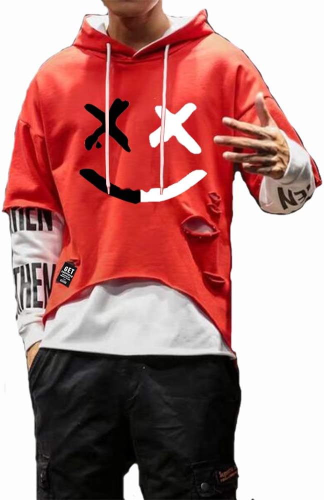 Hello MrLin Herrarmode Techwear Hip Hop Kapuzenpullover Japanischer Streetwear Patchwork Urban Jumper