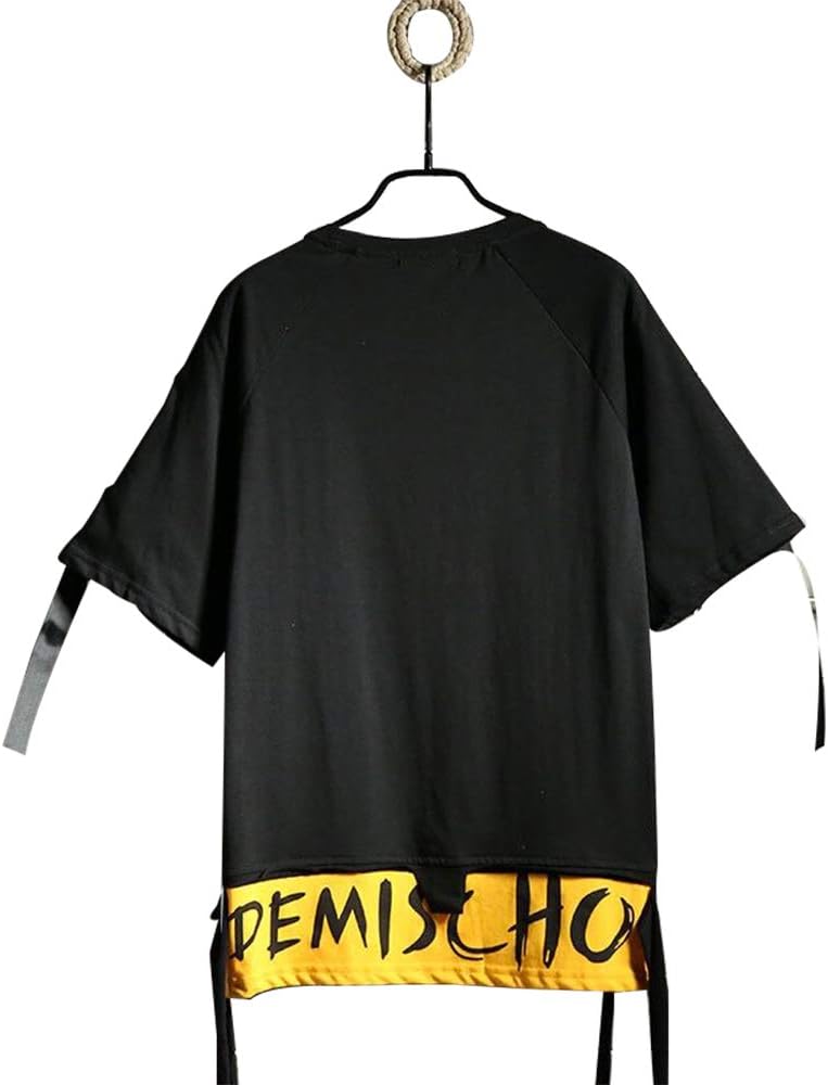 Hello MrLin Herr Techwear Hip Hop T-shirt Streetwear Fashion Kortärm Top