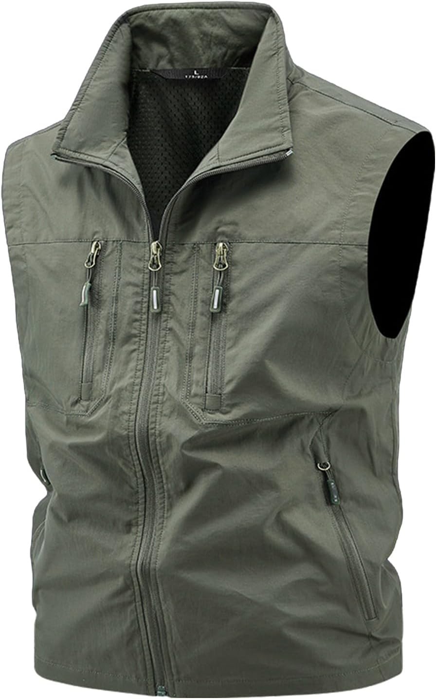 mäns fiskeväst för fyra årstider, utomhus, avslappnad, tunn, med dragkedja, stor storlek tank top bustier