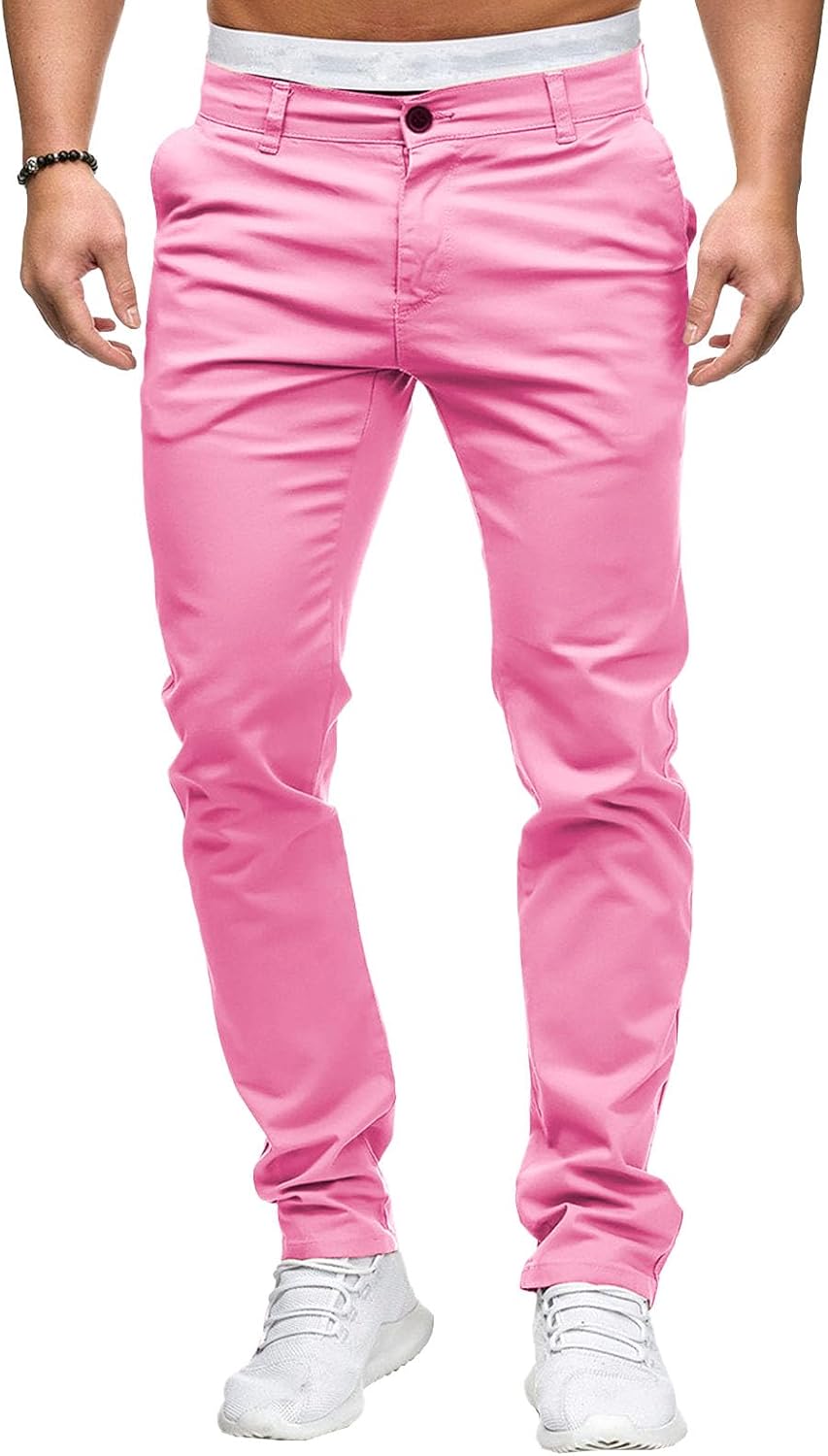 Herrbyxor med slim fit, chinos och stretch framtill, lätta affärsbyxor, vardagliga kontorsbyxor