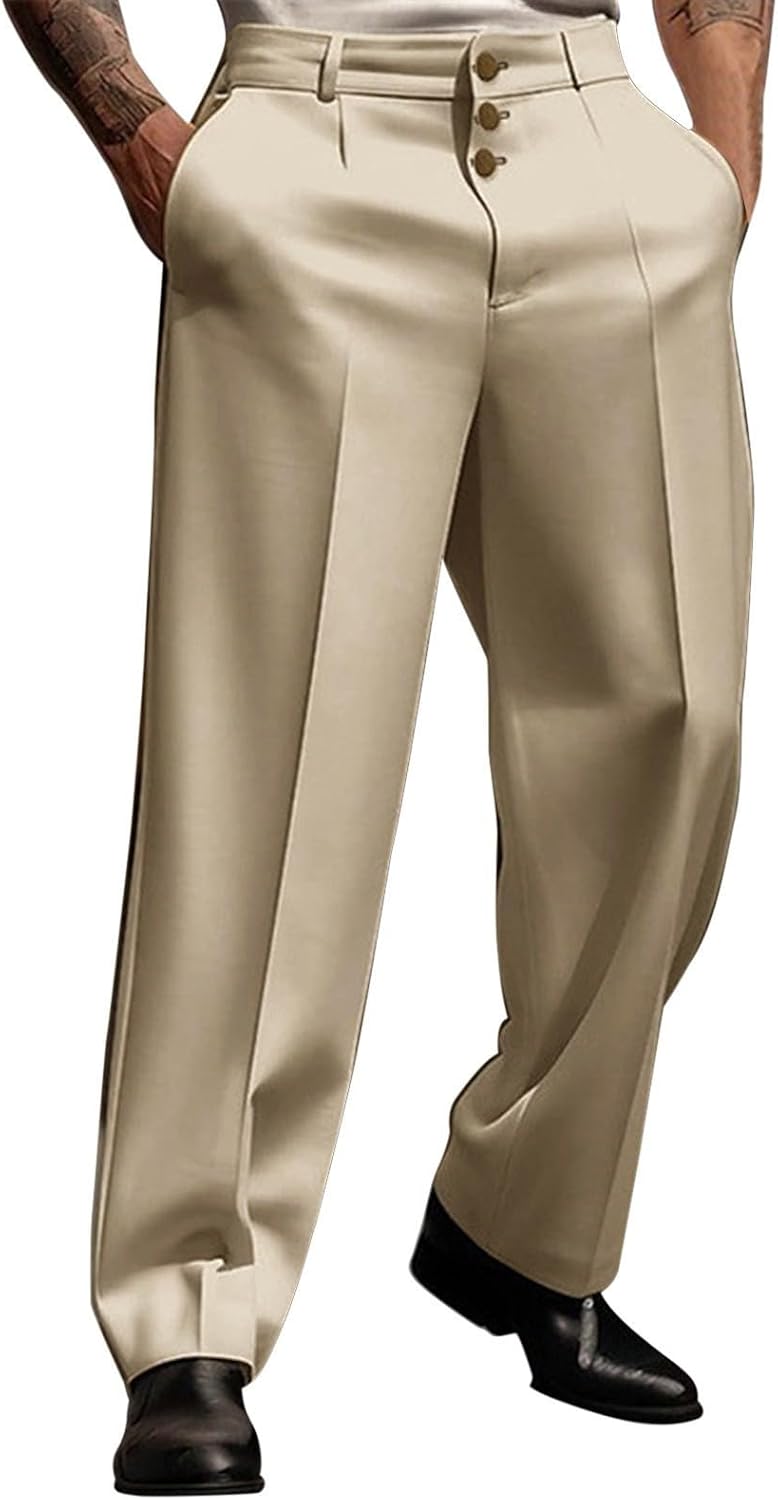Chino byxor herr stretch enfärgade kostymbyxor eleganta affärsbyxor raka ben chinos byxor säckig andas sommarbyxor elastisk midja fritidsbyxor bekväma slim fit herrbyxor