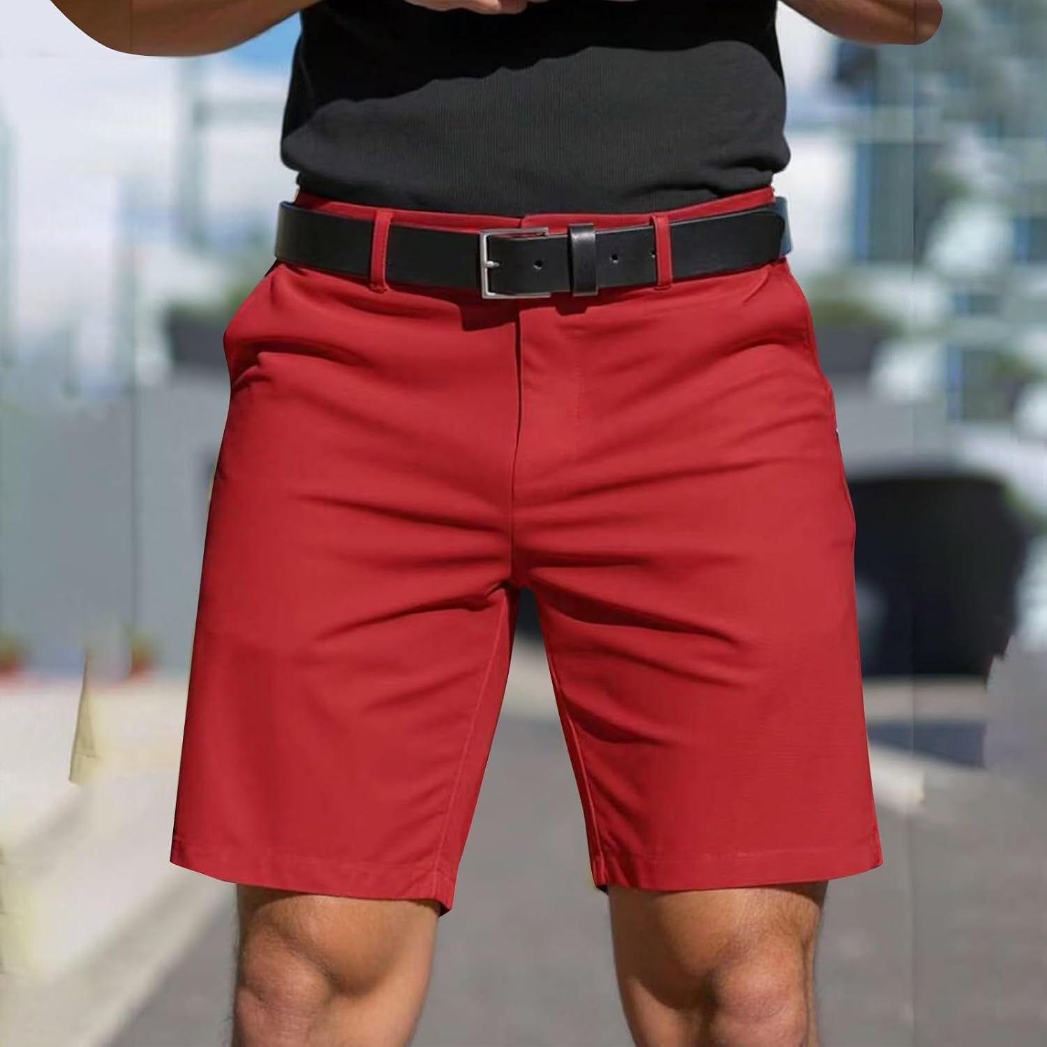 Herr Lagerarbete Shorts Plock Man Hållbar Slitstark Andas Elastisk Midja Förstärkt Fickor