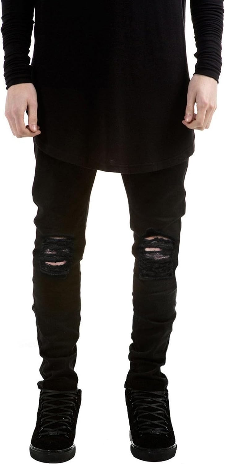 Herr Slim Fit-jeans herr stretch rippade slim fit skinny jeans mode raka ben komfortbyxor