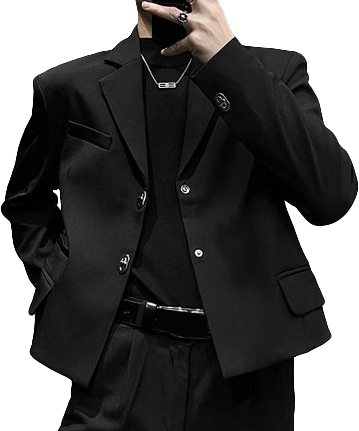 Män knapp beskuren business kostymjacka klassisk ledig lös tunn kavaj kappa utomhus mode middag smoking kappa