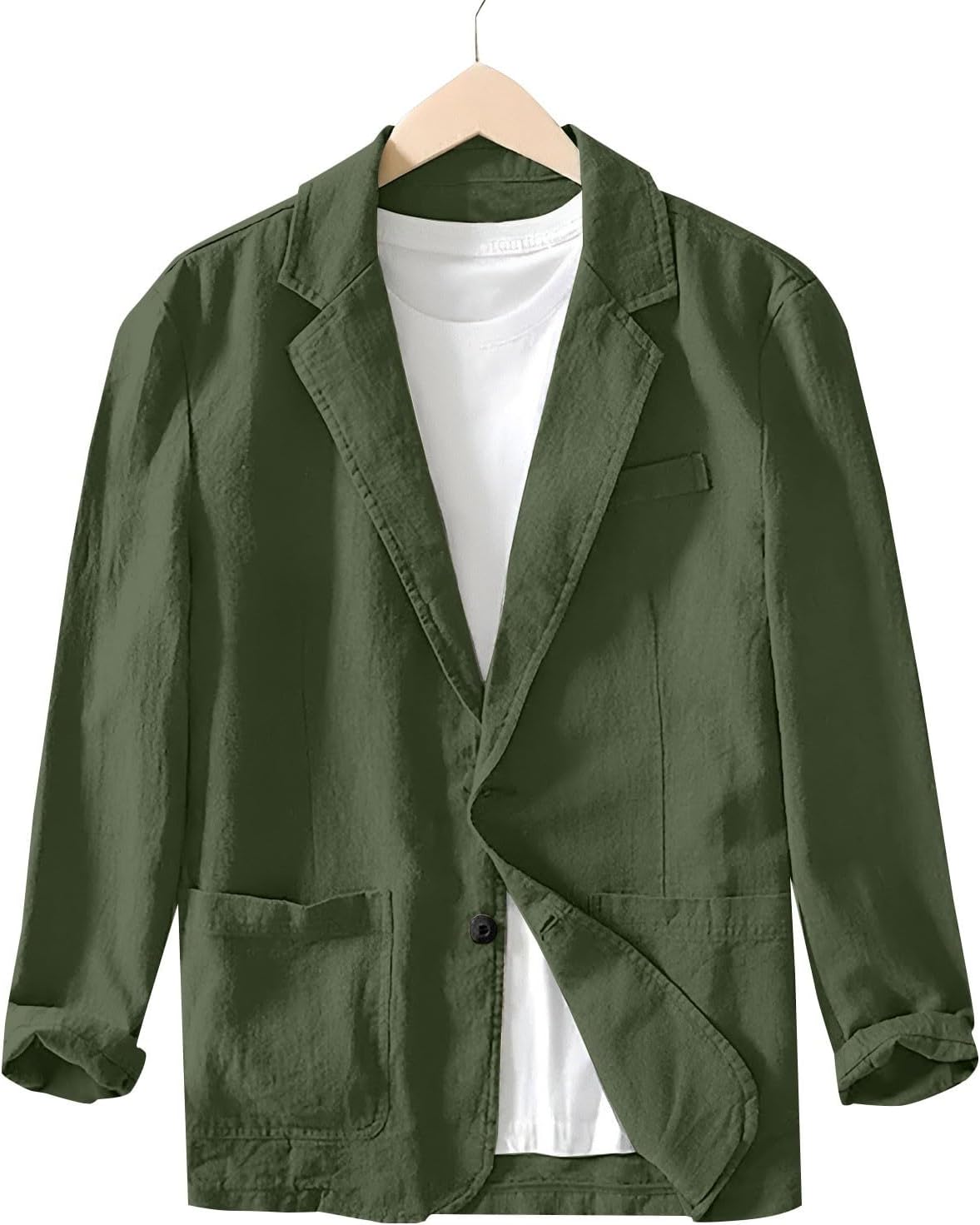 Kostymjackor för män normal passform – linnejackor för män UK lätt kostymjacka smart vardaglig två knappar blazer enfärgad andningsbar blazer lös passform rockar fritid sport rock