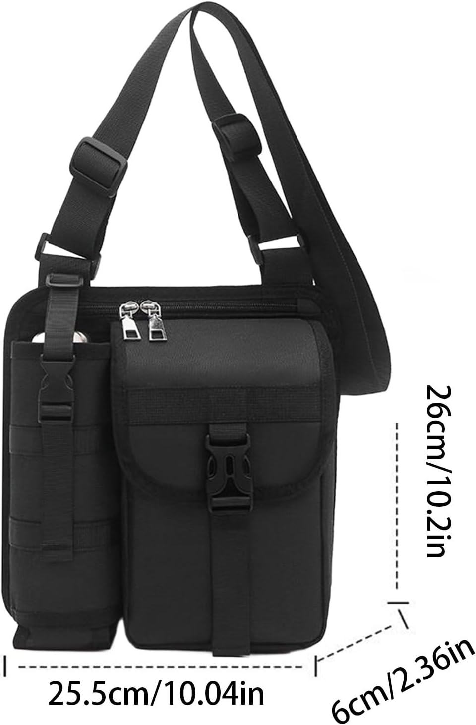 Sling Bag - Polyester Sling Shoulder-ryggsäck | Bandväska med stativ dagligt slitage | Bälte andas med vadderad rygg för arbete eller resor, handsfree-bekvämlighet,