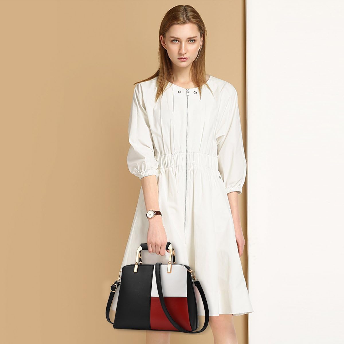 NICOLE&DORIS Dam axelväskor enkel axelväska crossbody messengerväska väska all satchel väska för dam PU läder