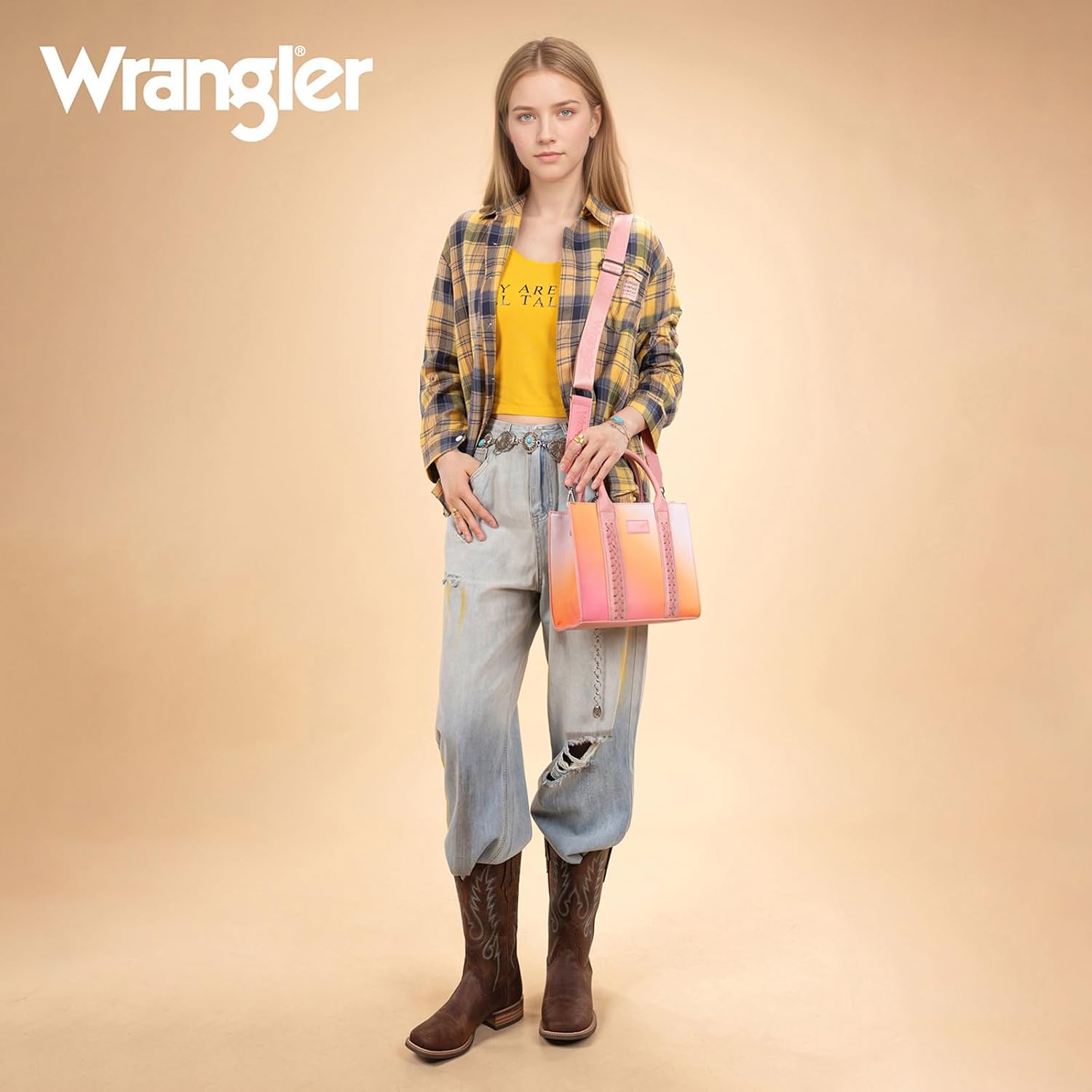 Montana West Wrangler Tote Bag for Women Zipper Shoulder Handbag toteväskor
