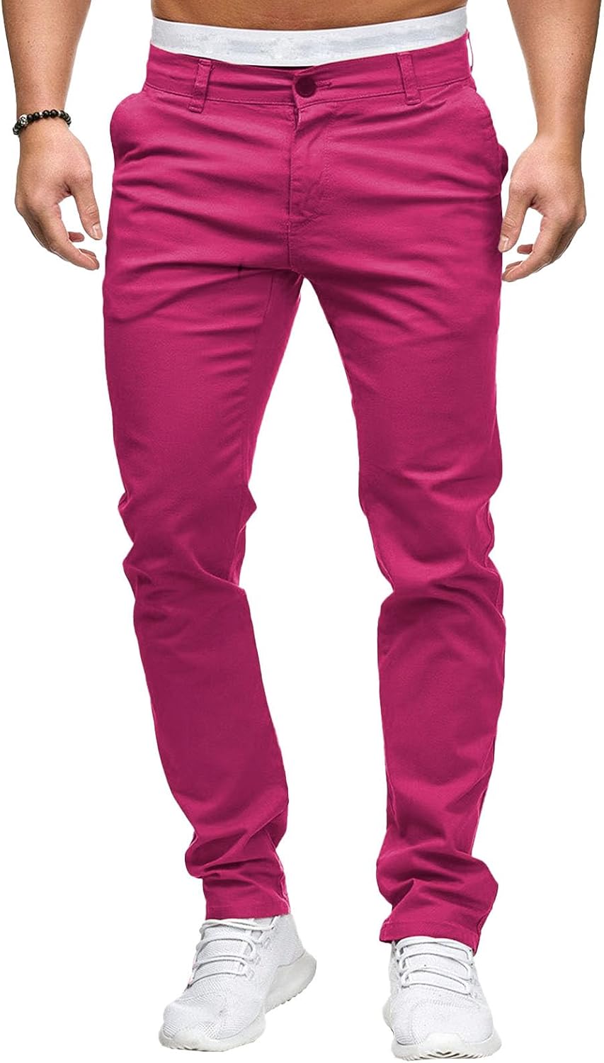 Herrbyxor med slim fit, chinos och stretch framtill, lätta affärsbyxor, vardagliga kontorsbyxor
