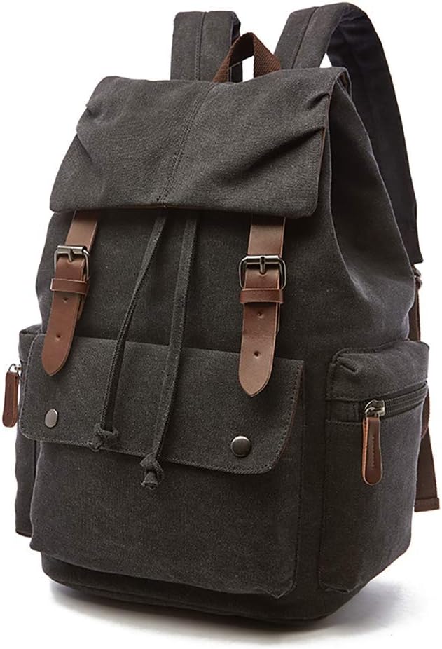 Canvasryggsäck, laptopväska, ryggsäck för vandring, resor, med stor kapacitet, unisexväska