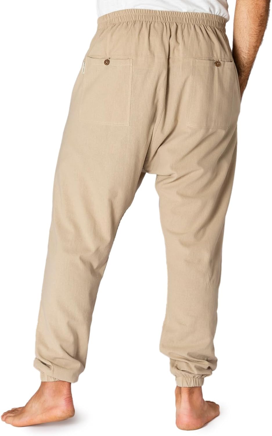 PANASIAM Yogi Pants Classic för dam och herr I bekväma fritidsbyxor i Aladin-Harem-stil – 100% bomull I optimal passform tack vare dragsko fram och elastisk linning bak I sommarbyxor