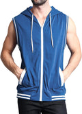 Sport huvjacka för män, tanktopp, huvtröja, gym, fitness, ärmlös huvtröja, muskelskjorta med dragkedja, ärmlös huvtröja för män med fickor, ledig tankskjorta med huva, sommarväst