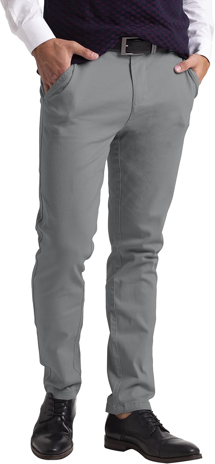 westAce Chino-byxor för män smal passform stretch twill vardagsbyxor