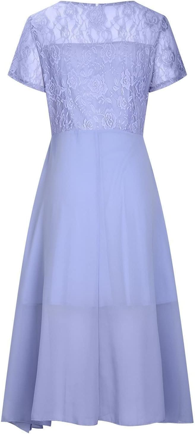 Sommarklänning dam, aftonklänningar, lång klänning, elegant chiffong, spets, swing, cocktailklänning, ledig, festliga klänningar för kvinnor, för bröllopsgäst, brudtärneklänningar, festklänning