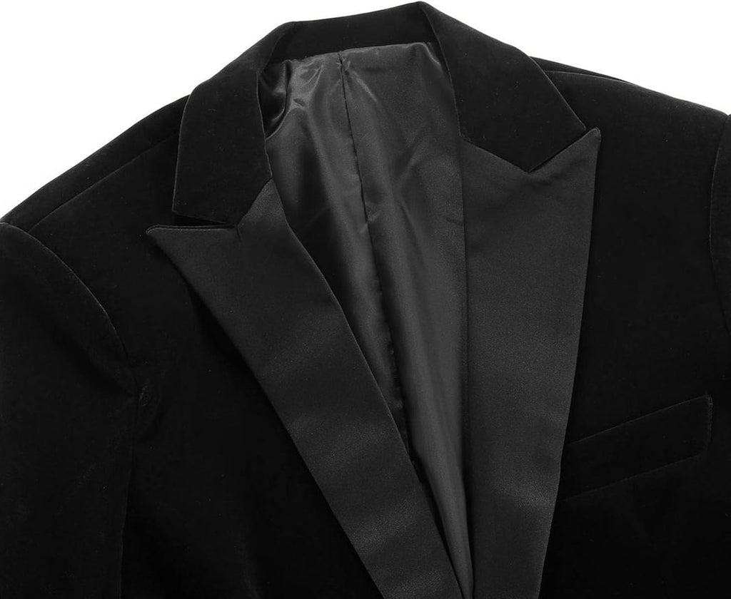 Herr sammetskavaj slim fit med en knapp, kostymkavaj, smoking, bröllop, bal, middag, formell klädsel