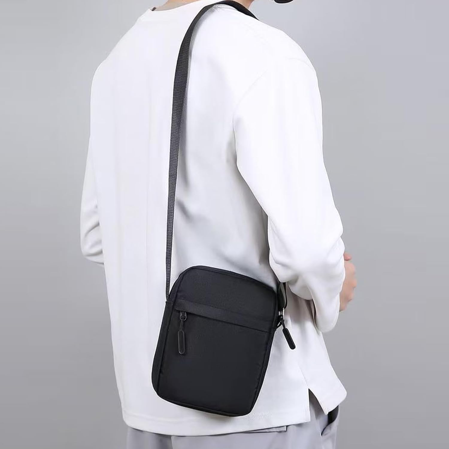 Aucuu Axelväska för män, Oxford Crossbody väska, vattentät liten sidoväska för män, ledig handväska, messengerväska med dragkedja och justerbar rem, lätt bröstväska för daglig användning, arbete