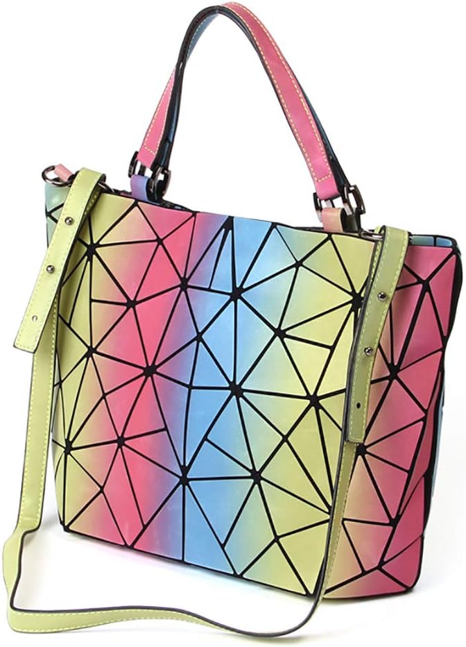 Geometriska lysande gitter handväska kedja crossbody påse tygväskor handväskor holografiska handväskor för kvinnor femmes