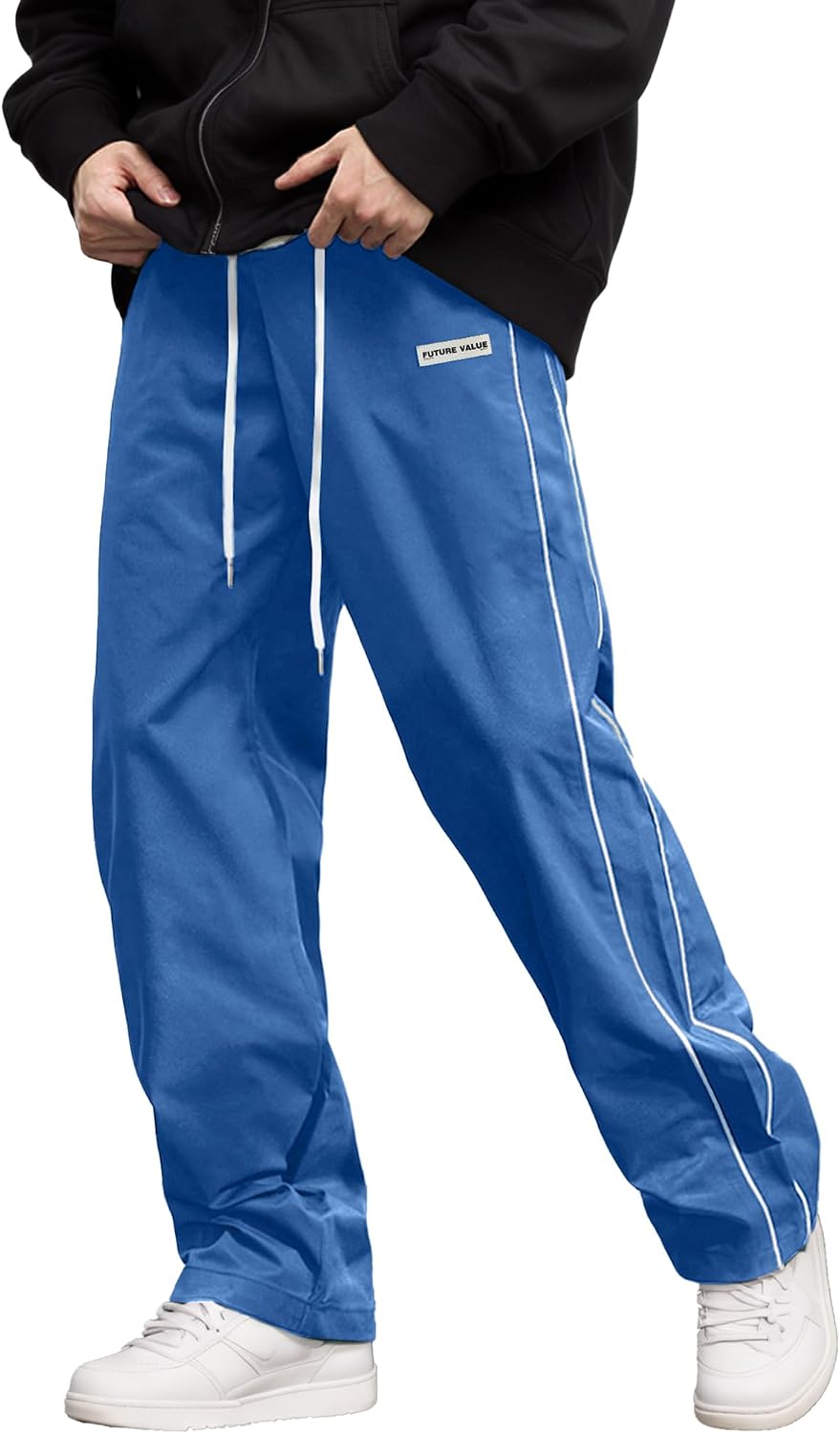 AIEOE herr, säckig joggingbyxor, Y2K, träningsbyxor, breda sportbyxor med dragsko, streetwear, fritidsbyxor med rörband, tonåring, mode